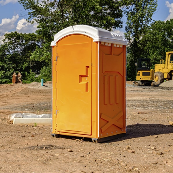 how often are the portable toilets cleaned and serviced during a rental period in Clarence